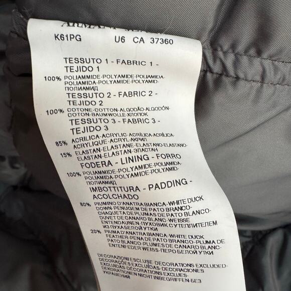 Armani Jeans Men’s Gray Down Puffer Jacket Fur Trim Hood Coat Size M Outerwear - Picture 11 of 11